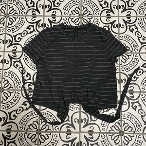 Lululemon Time To Restore Short Sleeve Size 6 Short Serve Stripe Heathered Black